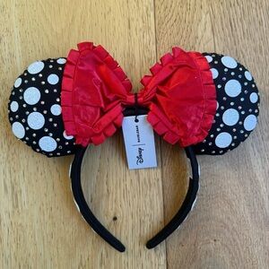 Baublebar Disney Minnie Mouse Black Polka Dot Crystal Embellished Ears Headband